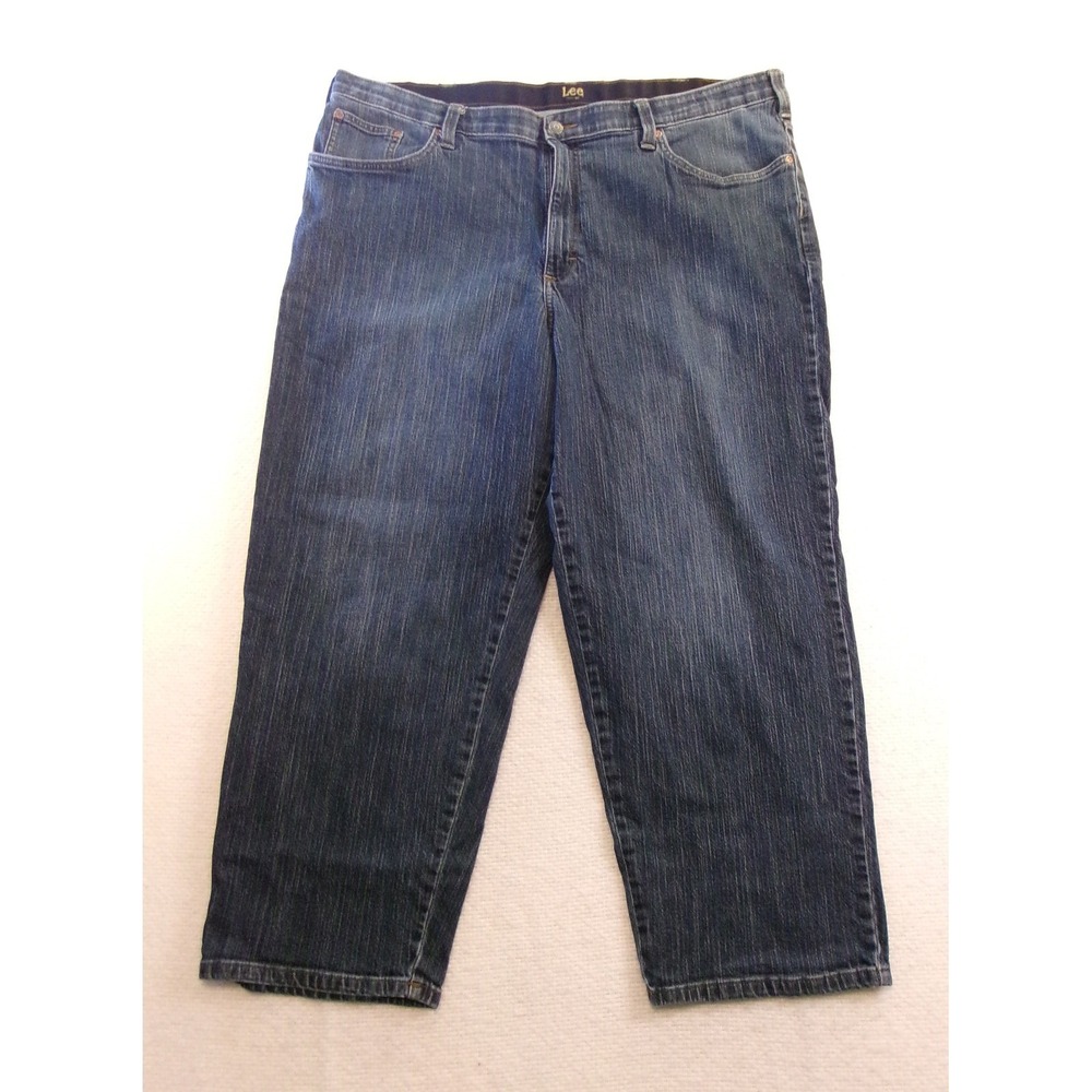 Lee Mens 44x30 Loose Fit Jeans Dark Wash Blue‎ Stretch Denim
